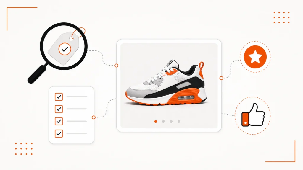 A well-optimized eBay listing combines a keyword-rich title, complete item specifics, and clear product photography. eBay listing optimization example showing title, photos, and item specifics
